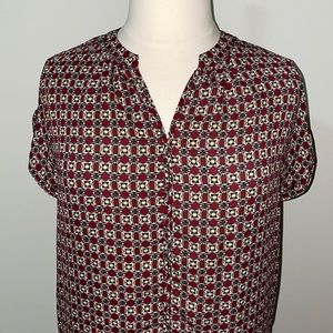 Pattern Short Sleeve Blouse